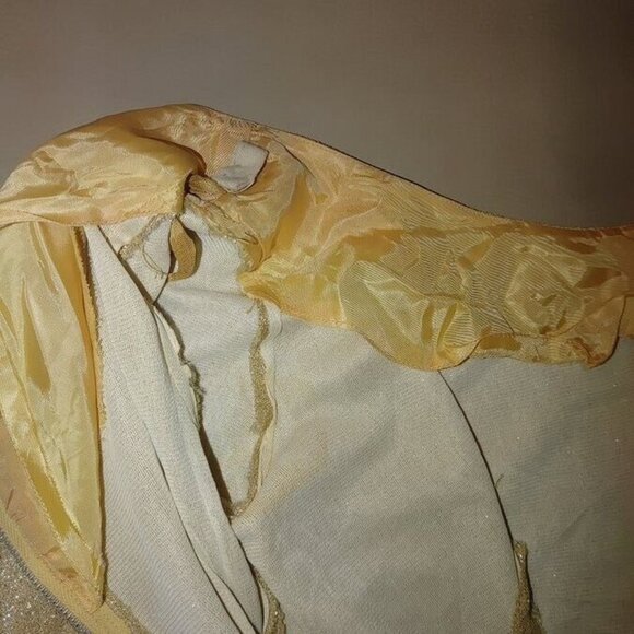 Vintage Dress 1950s Handmaid Gold Lurex Shimmer Party  Small Medium - Picture 14 of 16